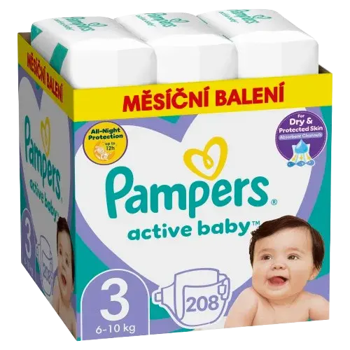 PAMPERS Active Baby plenky vel. 3, 6-10 kg, 208 ks
