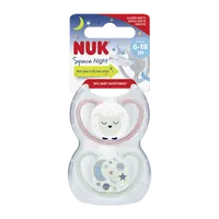 NUK Dudlík Space Night 6-18 m 2 ks