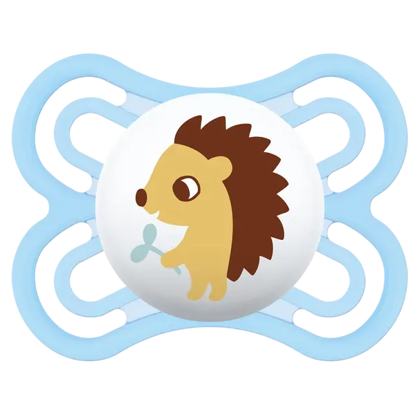 MAM Dudlík Perfect 0m+, modrý/ježek