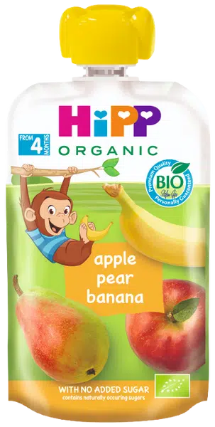 HIPP BIO 100% ovoce Jablko-Hruška-Banán 100 g