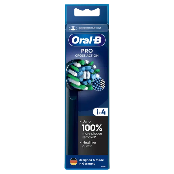 ORAL-B Pro Cross Action Black Kartáčkové hlavy 4 ks