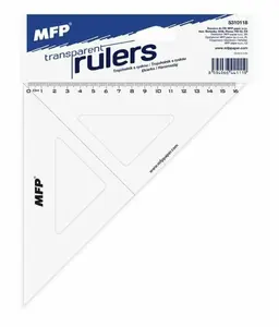 Pravítko trojúhelník 45 s ryskou čiré