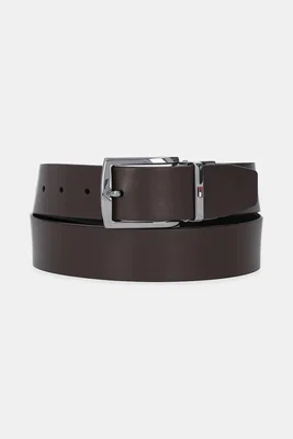 Oboustranný kožený pásek Tommy Hilfiger pánský, hnědá barva, AM0AM13012