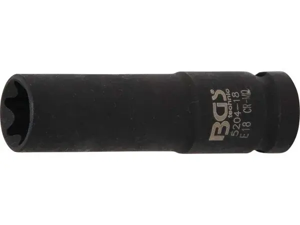 BGS Technic BGS 5204-18 Nástrčná hlavice 1/2" E-Profil E18, prodloužená, silová