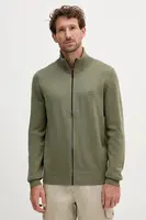 Kardigan s příměsí kašmíru BOSS Orange pánský, zelená barva, 50543692