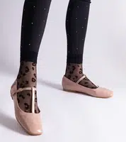 Gemre Beige Patent Ballet Flats with Strap Marseille