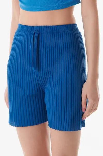 27145 Dewberry Ribbed Drawstring Jersey Shorts-SAKS