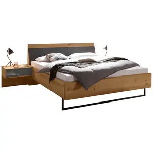 Dieter Knoll POSTELOVÁ SESTAVA, 180/200 cm, dub bianco, lávově šedá