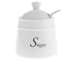 Cukřenka se lžičkou Sugar, bílá keramika