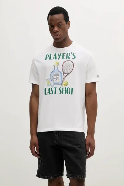 Bavlněné tričko MC2 Saint Barth pánské, oranžová barva, s potiskem