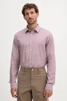 Košile Michael Kors pánská, vínová barva, regular, s klasickým límcem, CT5409THVA