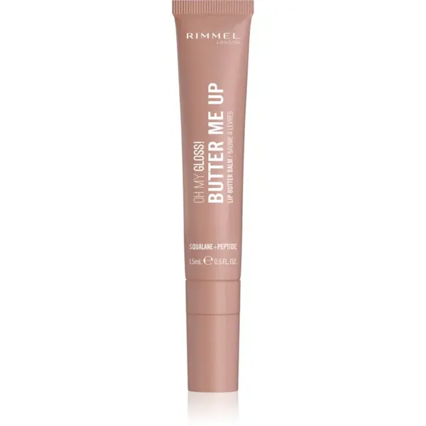 Rimmel Oh My Gloss! Butter Me Up hydratační balzám na rty odstín 001 Latte Delight 15 ml