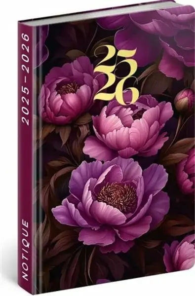 18 měsíční diář Petito Fialové květy 2025/2026