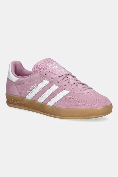 Semišové tenisky adidas Originals Gazelle Indoor dámské, fialová barva, JS1395