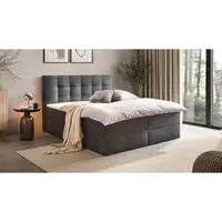 Boxxx AMERICKÁ POSTEL, 140/200 cm, tmavě šedá