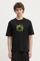 Bavlněné tričko Hugo Blue Nugix pánské, černá barva, s potiskem, 50543485