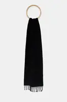 Vlněná šála BOSS Naster_35*180 pánská, černá barva, hladká, 50517218