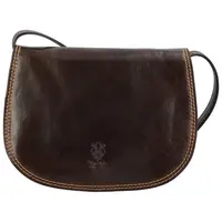 Dámská kožená crossbody kabelka tmavě hnědá - Delami Elrosa