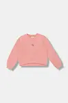 Dětská mikina Calvin Klein Jeans růžová barva, s aplikací, IG0IG02639