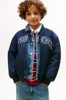 Dětská bunda Tommy Hilfiger tmavomodrá barva, KB0KB09957