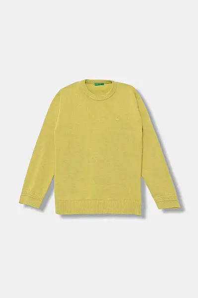 Dětský bavlněný svetr United Colors of Benetton zelená barva, 120YC108S