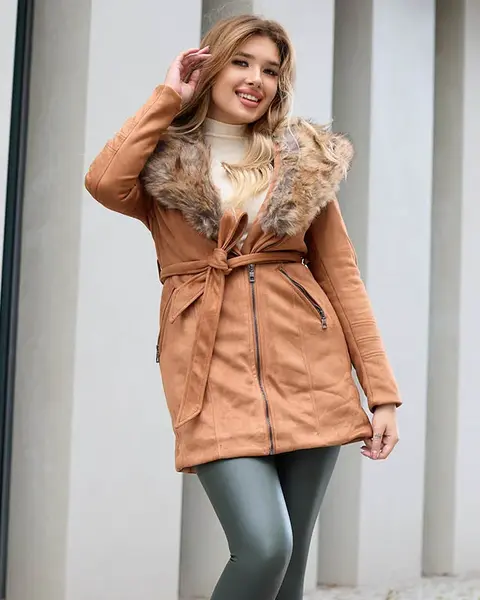 Resti Camel women's fur coat jacket - Clothing