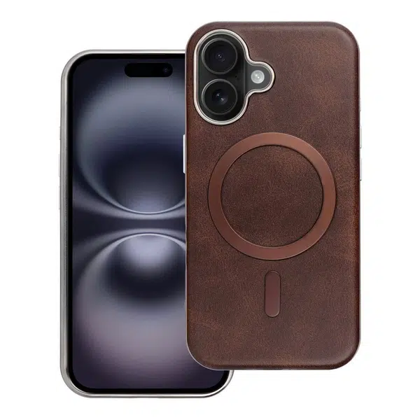 Zadní kryt GENTLEMAN MAG COVER Case compatible with MagSafe proApple iPhone 16e, hnědá