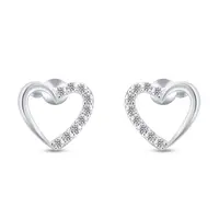 Brilio Silver Romantické strieborné náušnice trblietavé srdiečka EA356W