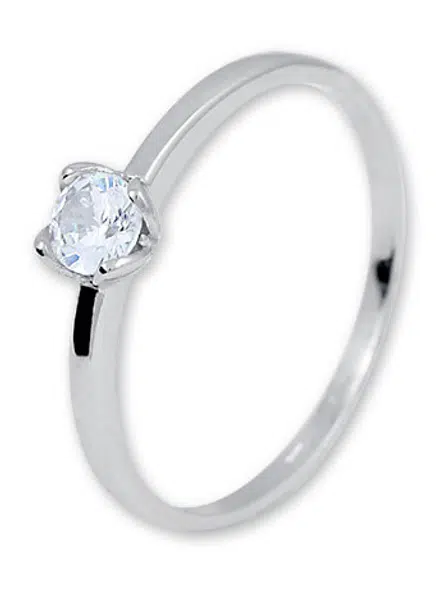 Soliter Nežný strieborný prsteň so zirkónom 426 001 00576 04 58 mm
