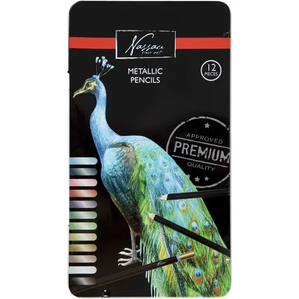 Pastelky metalické 12 ks v plechovej krabičke