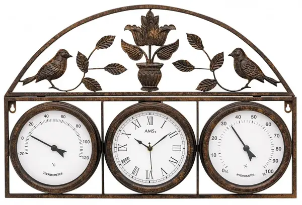 AMS Design Nástenné hodiny s teplomerom a vlhkomerom 5967