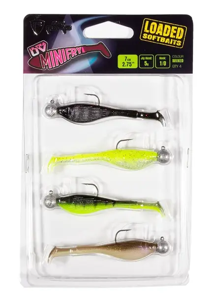 Fox rage gumová nástraha uv mini fry mixed colour loaded lure pack