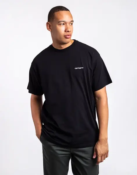Carhartt WIP S/S Script Embroidery T-Shirt Black / White S