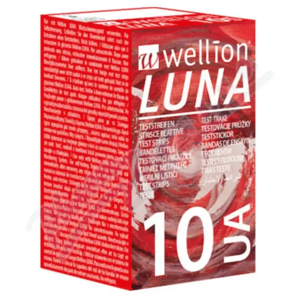 Wellion LUNA testovacie prúžky pre meranie kyseliny močovej 10 ks