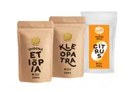 Káva Zlaté Zrnko - Top3 kávy na filtrovanú 600g (Etiópia, Kleopatra, Citrus)