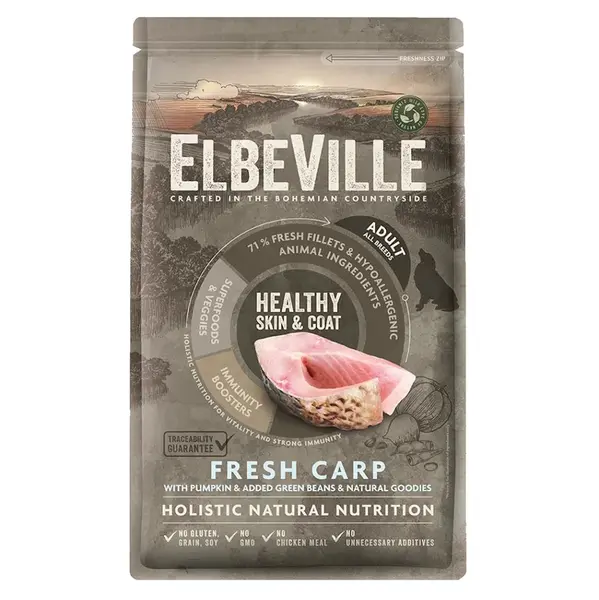 ELBEVILLE Healthy Skin and Coat Fresh Carp granule pre psov 1 kus, Hmotnosť balenia (g): 1,4 kg