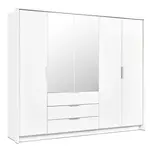 Šatní skříň Togo 255 Barva korpusu: Bílá/zrcadlo, Rozměry: 255 cm