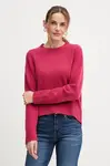 Svetr s příměsí vlny United Colors of Benetton růžová barva, 1244D10BC
