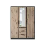 Šatní skříň Lati D3 Barva korpusu: Černá, Rozměry: 150 cm, Dveře: Dub viking
