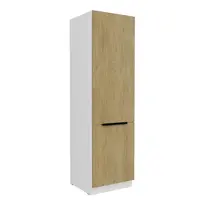 Vysoká potravinová skříňka Cremona 60 DK-210 2F Barva korpusu: Bílá, Barva dvířek: Dub Cremona