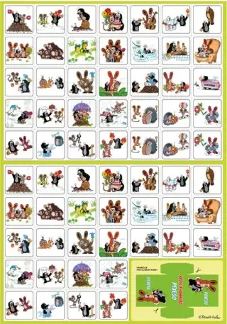 Pexeso Krtek W031453 vystřihovací Krtek a kamarádi