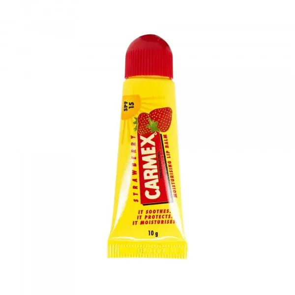 Carmex Carmex Original Tube Strawberry  ochranný a zklidňující balzám na rty s SPF15 10 g