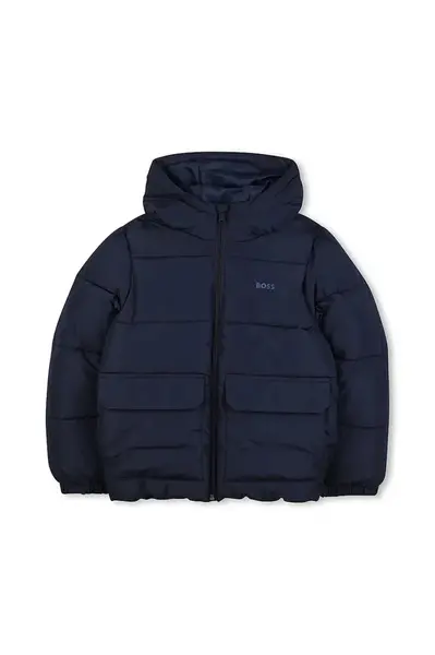 Dětská bunda BOSS tmavomodrá barva, J52396