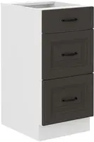 Spodní skříňka Stilo 40 D 3S BB - Premium Box Barva korpusu: Bílá, Barva dvířek: Grafit