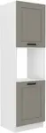 Vysoká skříňka na vestavnou troubu Luna 60 DP-210 2F Barva korpusu: Bílá, Barva dvířek: Clay Grey