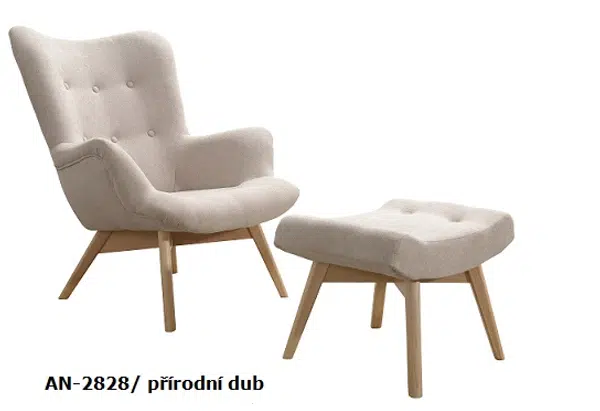 Křeslo Pik 2828 a podnožka Provedení: Křeslo + podnožka, Nožičky: Wenge, látka: AN 2828
