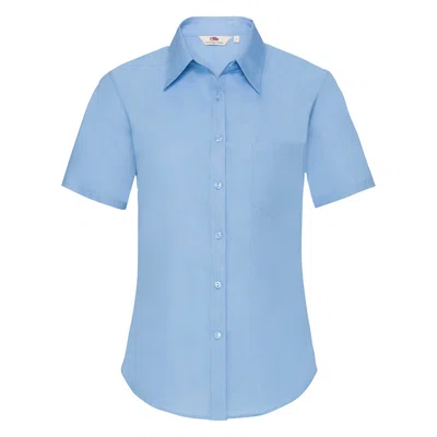 FRUIT OF THE LOOM F18•LADIES SHORT SLEEVE POPLIN SHIRT