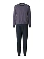 CALIDA Dlhé pyžamo  námornícka modrá / biela