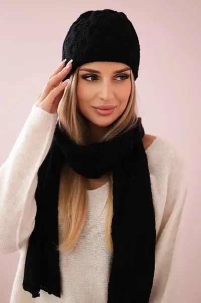 Dámská souprava s šátkem Amelia K329 černá