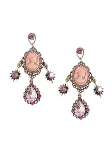 SOHI Náušnice 'Devnet'  zlatá / fialová / ružová